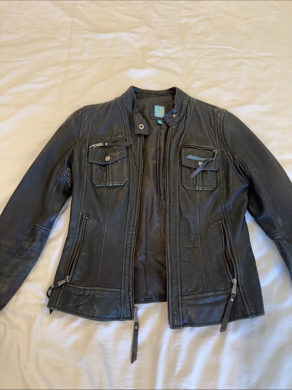 Barney’s New York Co Op Black Leather Moto Jacket